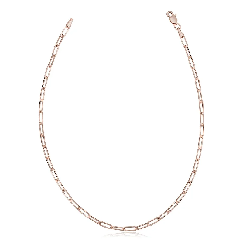 rainbow gemstone bracelet -14k Rose Gold Polished Paperclip Chain Bracelet (2.5 millimeter, 7 inches)