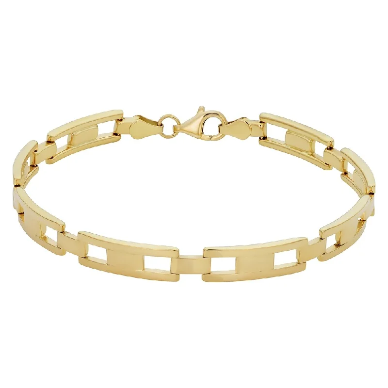 gold knot bracelet -14k Yellow Gold 6.7 millimeter H Link Bracelet (8.25 inches)