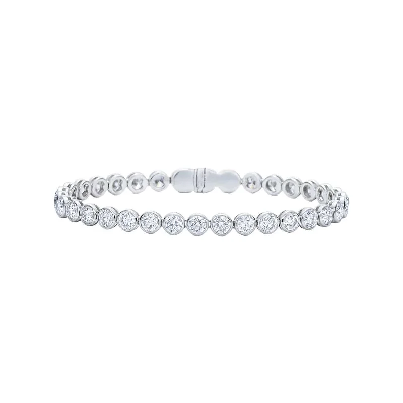 sterling silver anklet bracelet -Diamond Riviera Bracelet