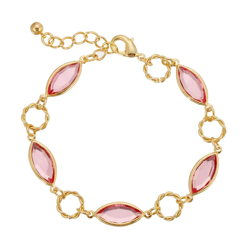 adjustable rope bracelet -1928 Jewelry Light Rose Pink Austrian Crystal Round Link Bracelet