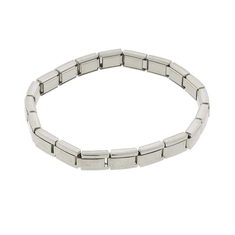 sterling silver bangle -1928 Jewelry Silver Classic Polished Stainless Steel Stretch Bracelet