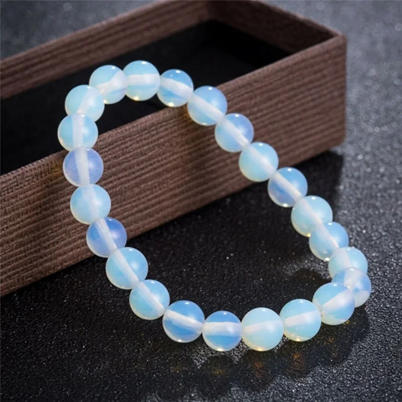 pearl bracelet for brides -8mm Natural Rainbow Moonstone Bead Bracelet