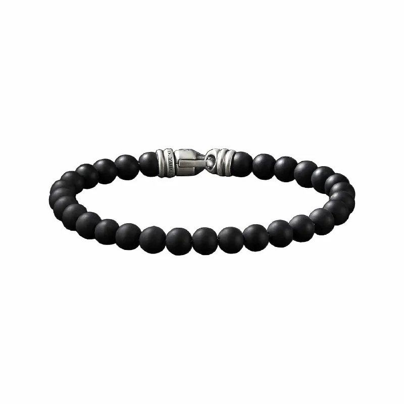 handmade braided bracelet -Spiritual Bead Bracelet in Matte Black Onyx