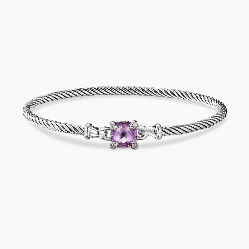 heart-shaped charm bracelet -Chatelaine Bracelet in Amethyst with Diamonds