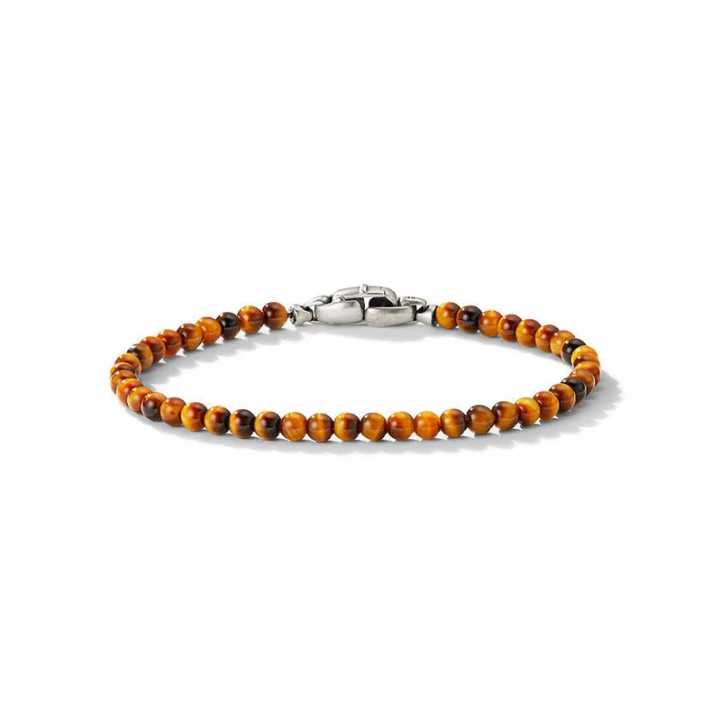 rose gold link bracelet -Spiritual Bead Bracelet in Tiger's Eye