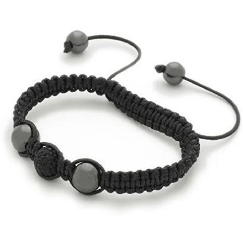 simple minimalist bracelet -Designer Inspired 'Night Star' Black Czech Crystal Disco Ball Bracelet