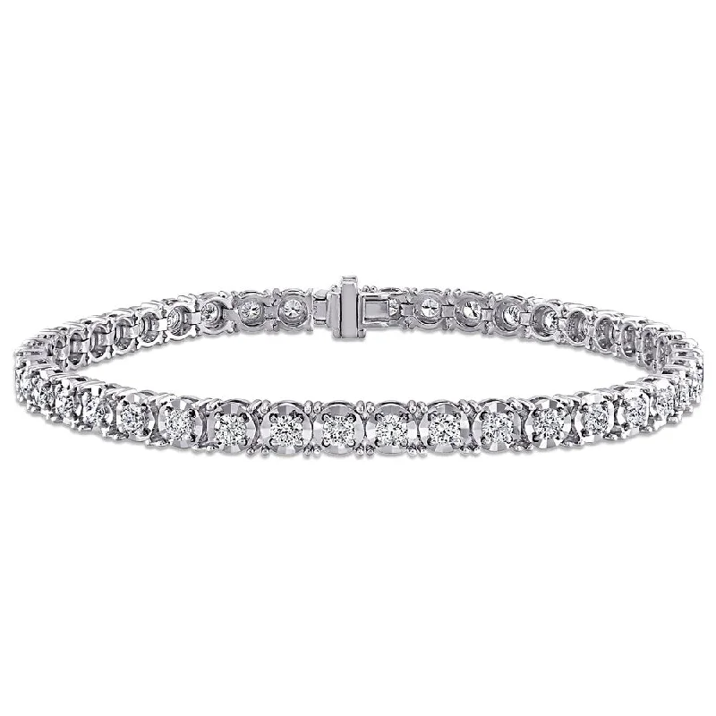 couple’s matching bracelets -Miadora 14k White Gold 2 3/4ct TDW Diamond Tennis Bracelet