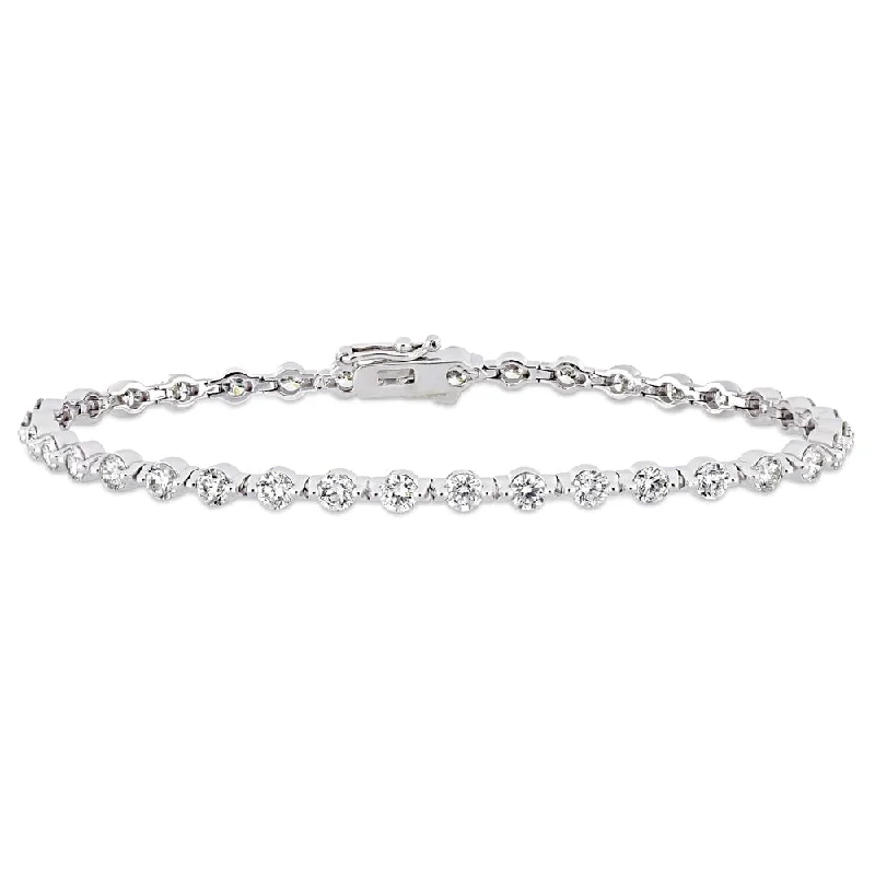 magnetic therapy bracelet for men -Miadora 14k White Gold 3-5/8ct TDW Diamond Link Tennis Bracelet