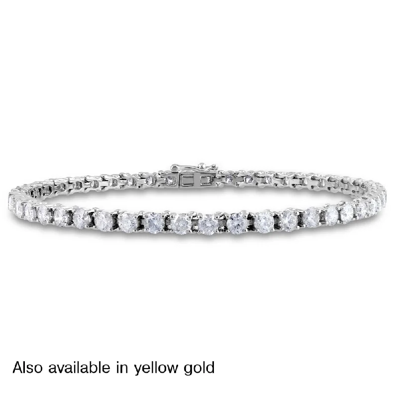 men’s braided leather bracelet -Miadora Signature Collection 14k Gold 6ct TDW Diamond Bracelet