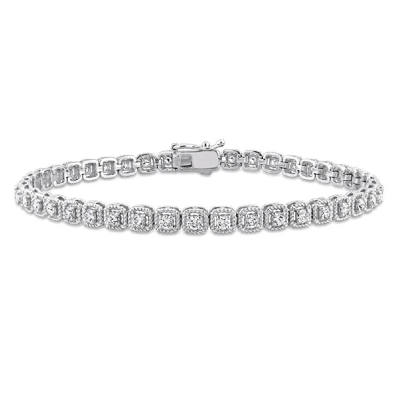 gold chain bracelet -Miadora Signature Collection 14k White Gold 1 1/2ct TDW Diamond Tennis Bracelet