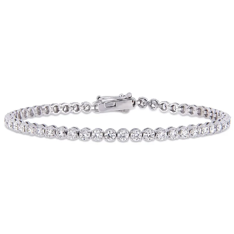 adjustable wire bracelet -Miadora Signature Collection 14k White Gold 3 3/4ct TDW Diamond Tennis Bracelet