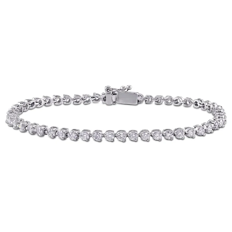 minimalist silver bracelet -Miadora Signature Collection 14k White Gold 3 5/8ct TDW Diamond Tennis Bracelet