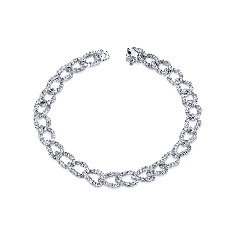 large statement bracelet -Diamond Cable Link Bracelet