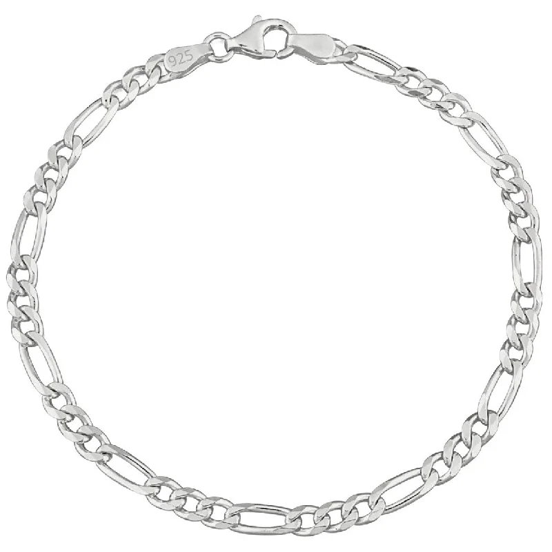 heart charm bracelet for women -Solid Sterling Silver 7 Inch Link Bracelet