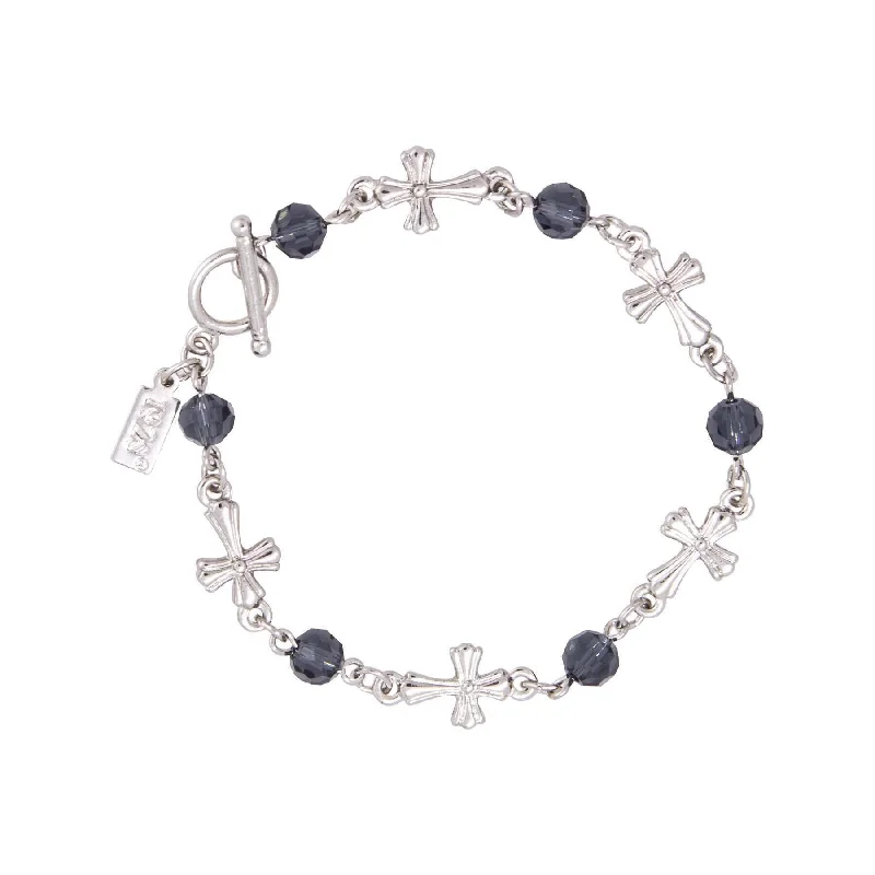 celestial charm bracelet -Symbols Of Faith Cross Chain Link Toggle Bracelet