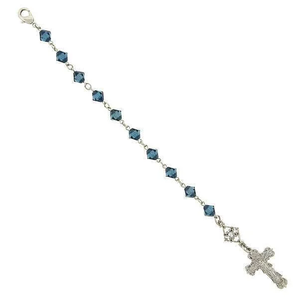 personalized name bracelet -Symbols Of Faith Blue Crucifix Bracelet