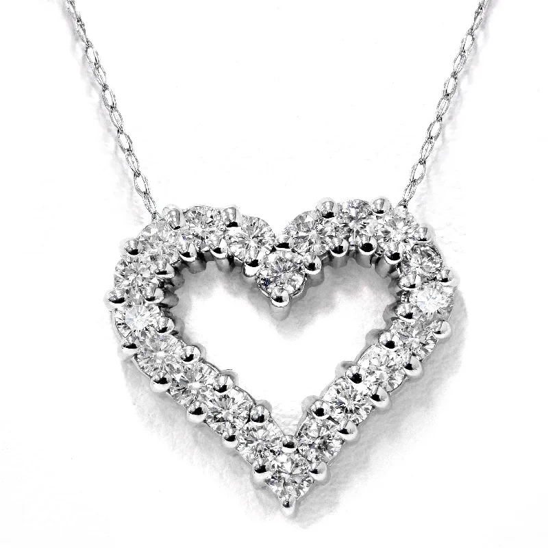 luxury emerald necklace -1/2ct Diamond Heart Pendant White Gold