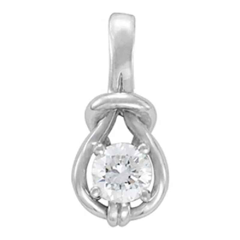 men’s lion pendant necklace -1/2ct Love Knot Round Solitaire Diamond Pendant