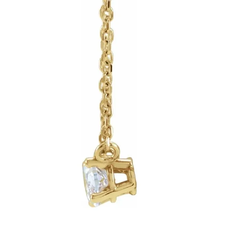 custom letter charm necklace -1/2Ct Oval Sideways Solitaire Lab Grown Diamond Necklace in White or Yellow Gold