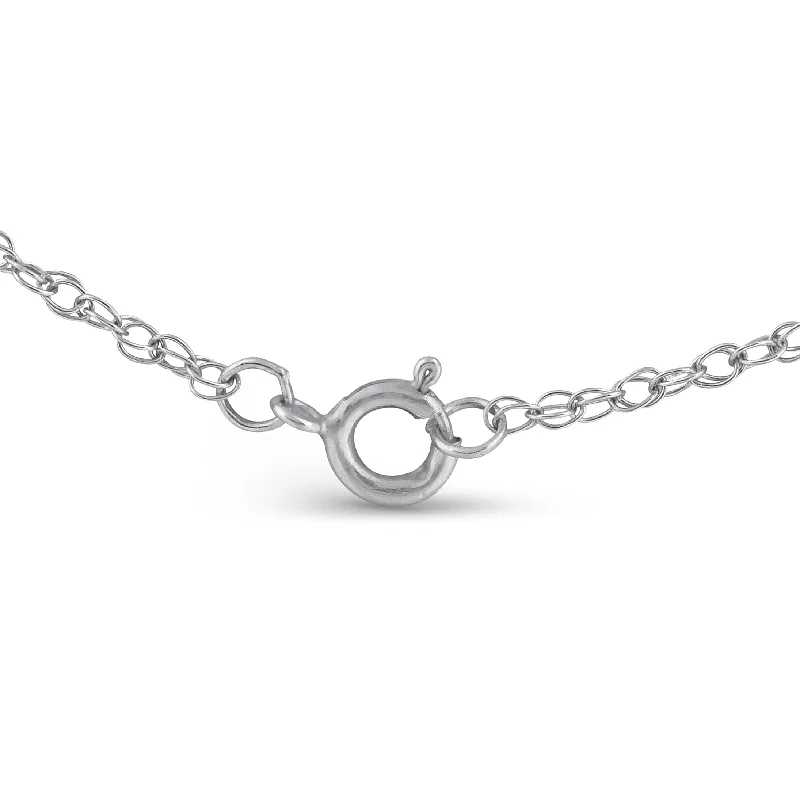 simple chain necklace for women -1/2Ct Round-Cut Natural Diamond Pendant White Gold 18" Necklace 1" Tall