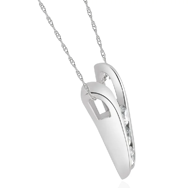 men’s cross pendant necklace -1/2Ct Three Stone Round Cut Diamond Pendant White Gold Necklace & Chain