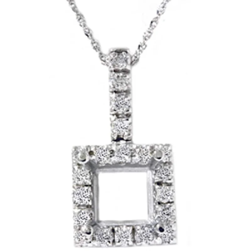 personalized coordinates necklace -1/2ct Vintage Style Pave Diamond Solitaire Mount Setting