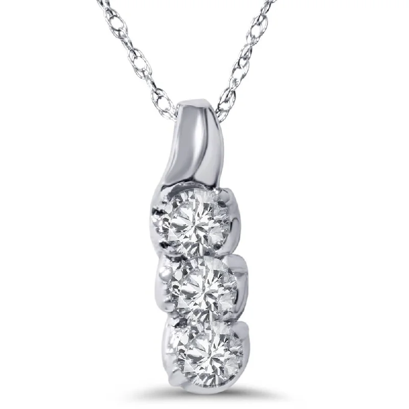 men’s cross pendant necklace -1/3ct Diamond Pendant White Gold