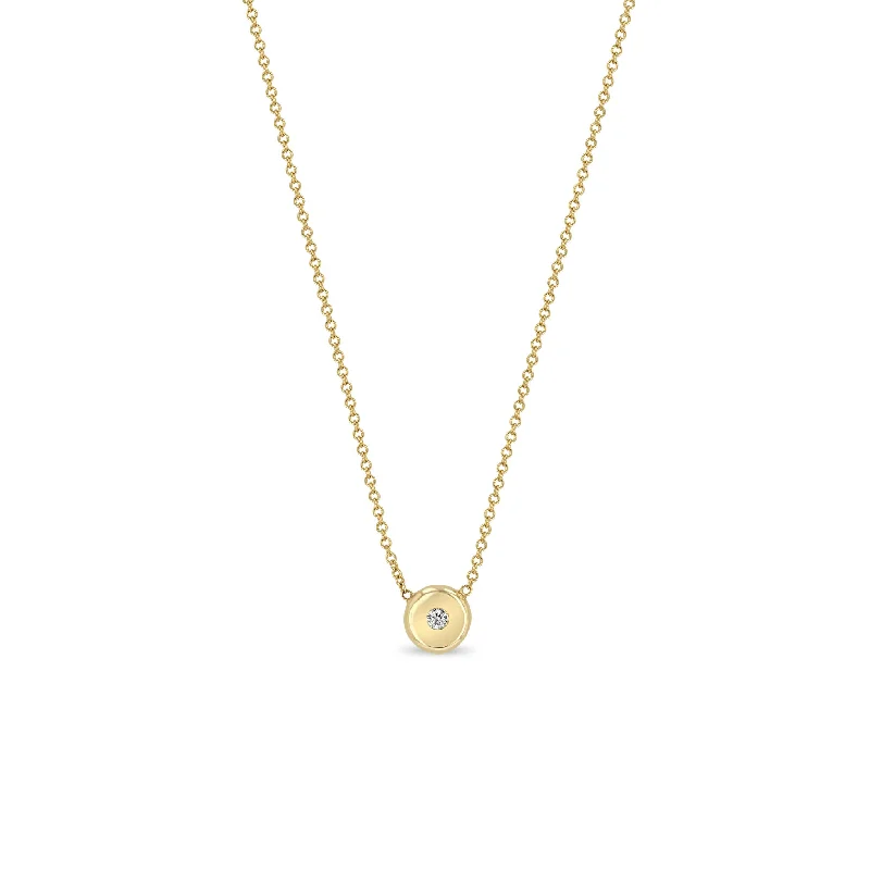 long statement necklace -14k Diamond Nugget Necklace