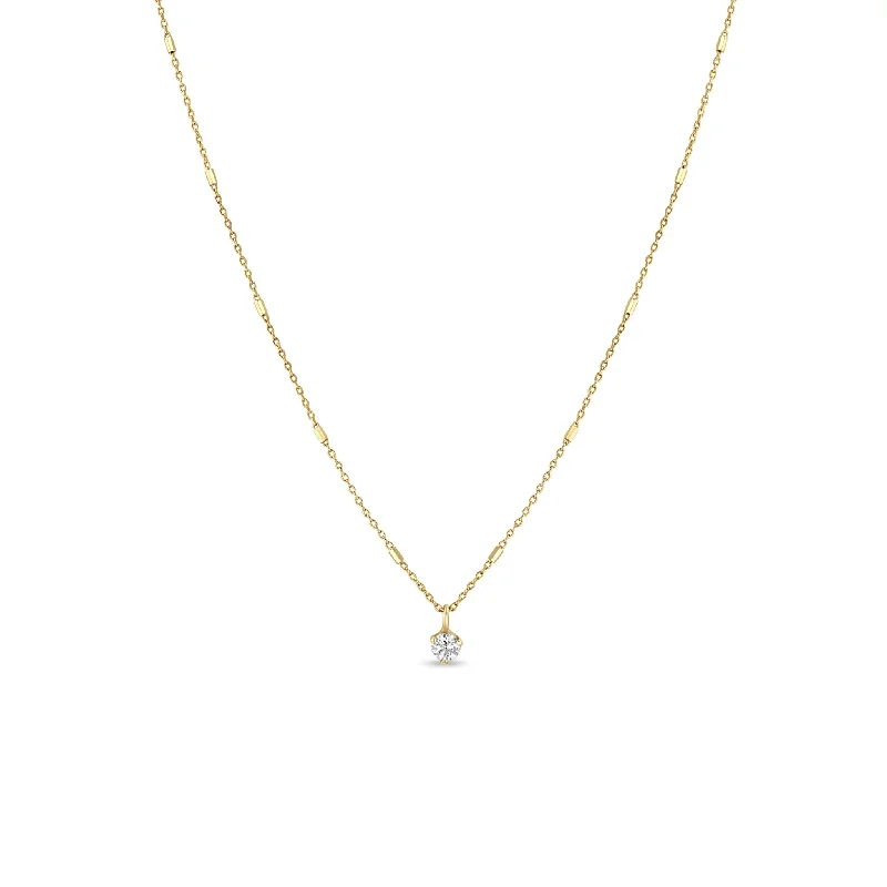 sapphire pendant necklace -14k Diamond Pendant Bar & Cable Chain Necklace