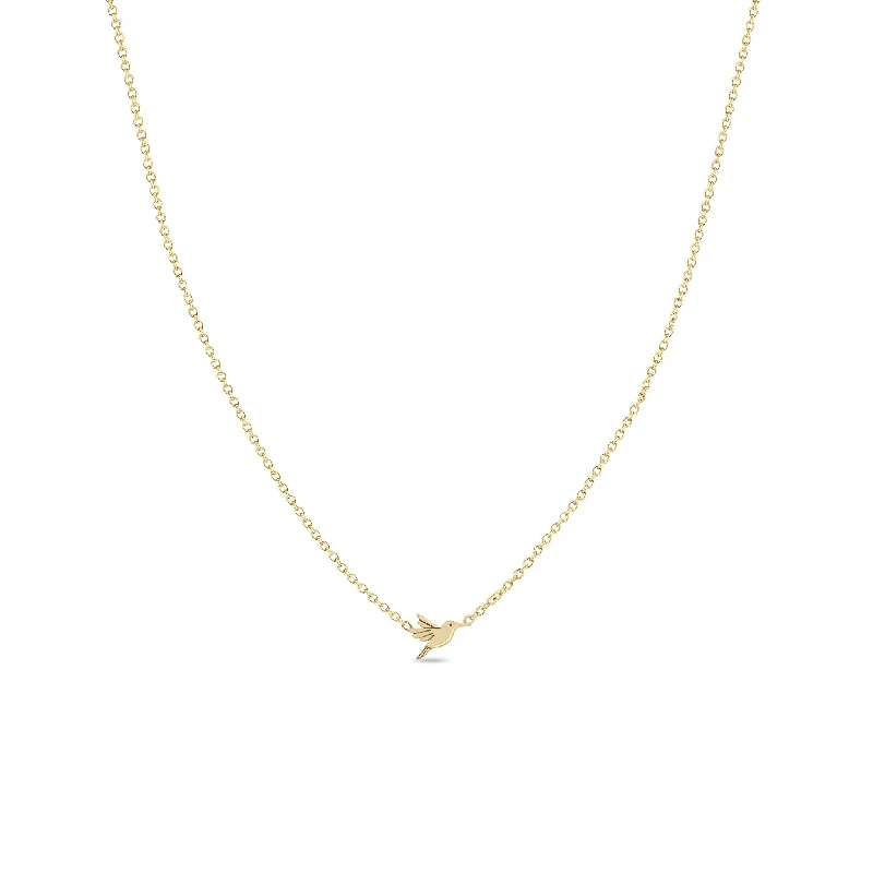 heart-shaped pendant necklace -14k Itty Bitty Hummingbird Necklace