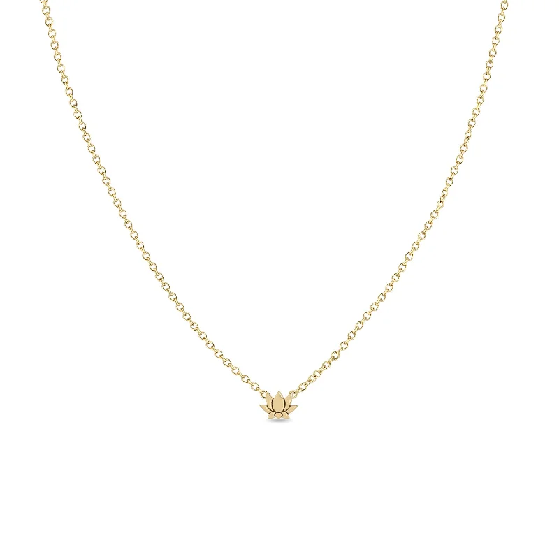 infinity symbol necklace -14k Itty Bitty Lotus Necklace