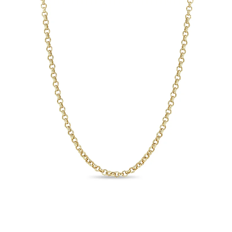 oval pendant necklace for women -14k Gold Medium Rolo Chain Necklace