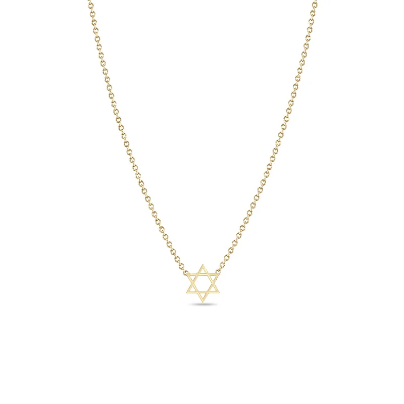 engraved name bar necklace -14k Midi Bitty Star of David Necklace