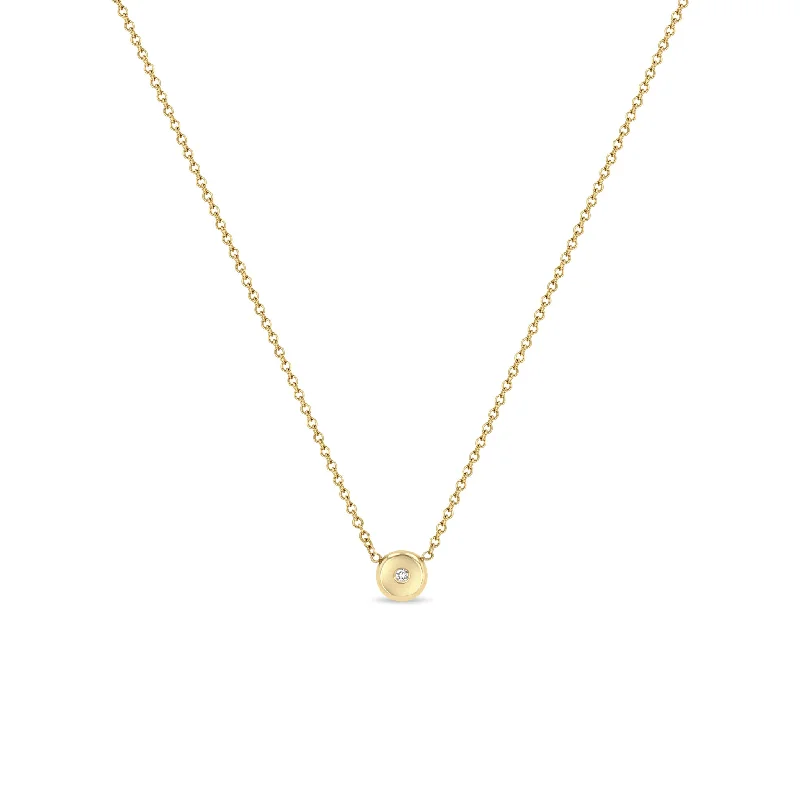 dainty bar necklace for women -14k Small Diamond Nugget Necklace