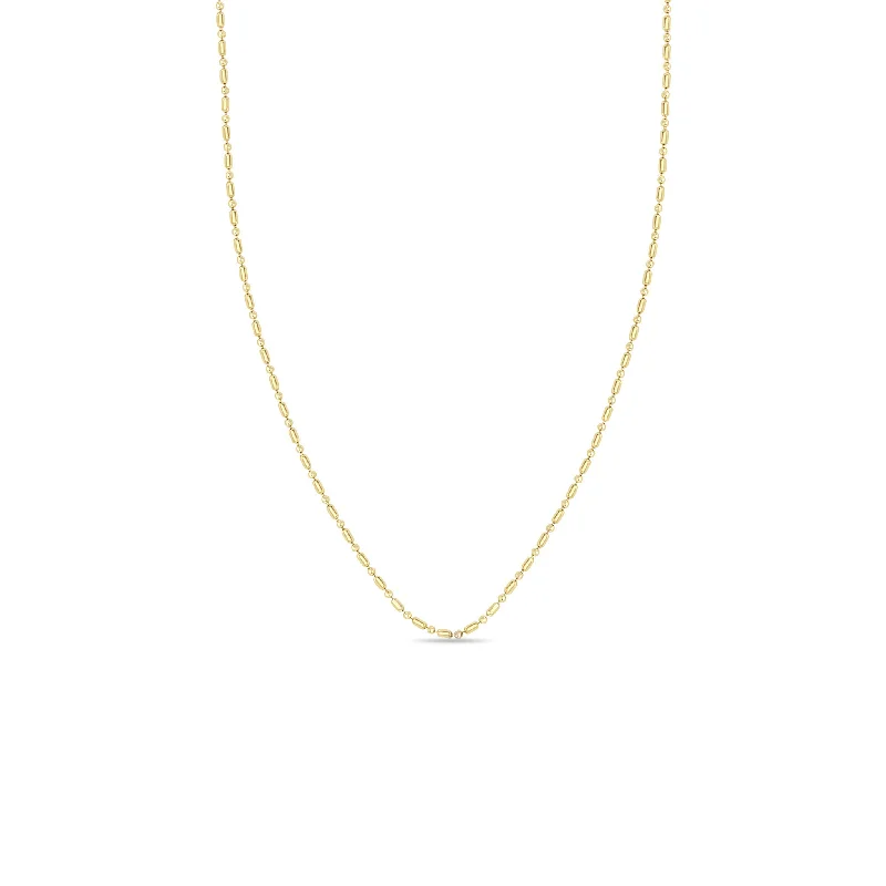 long gold necklace with pendant -14k Gold Tube Bar Chain Necklace