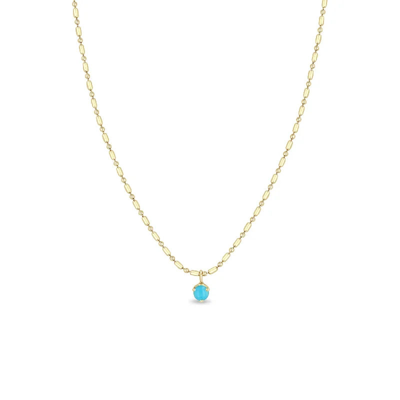 silver cross pendant necklace -14k Turquoise Pendant Tube Bar Chain Necklace