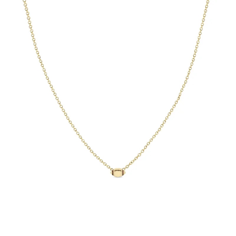 diamond tennis necklace -14k Itty Bitty Football Necklace