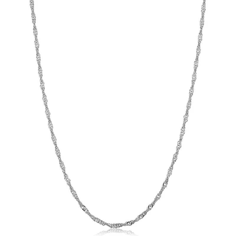 delicate gold necklace -14k White Gold Filled 2 mm Singapore Chain Necklace for Women