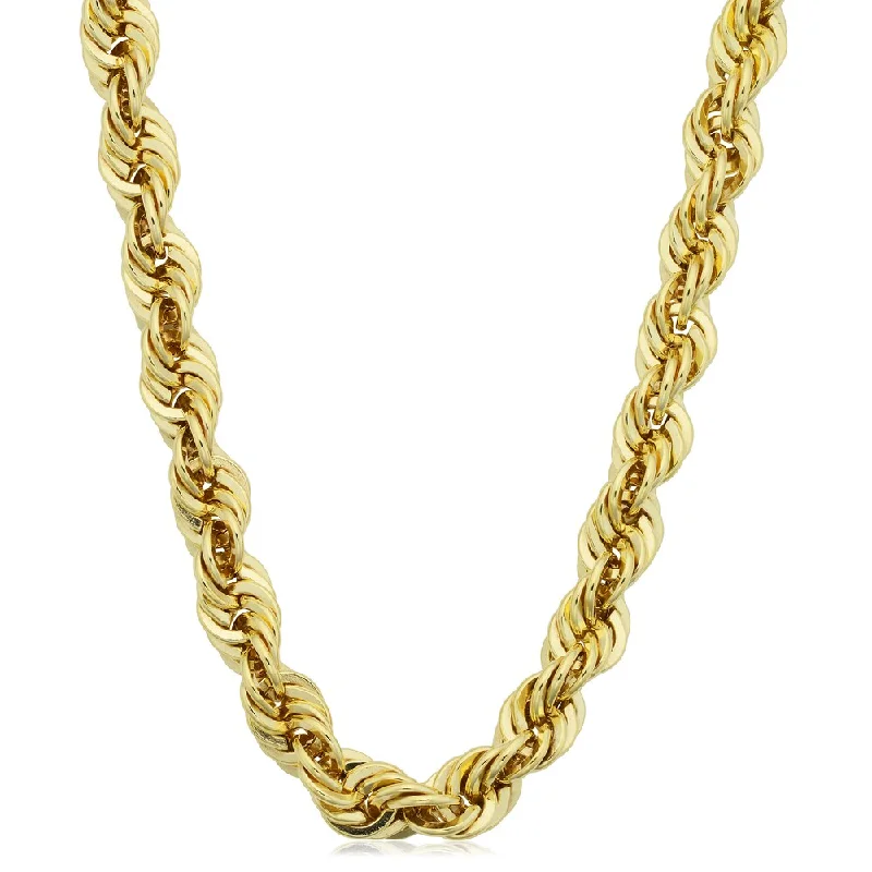 butterfly charm necklace -14k Yellow Gold-filled Men's 6 mm Rope Chain Necklace (16 - 36 inches)