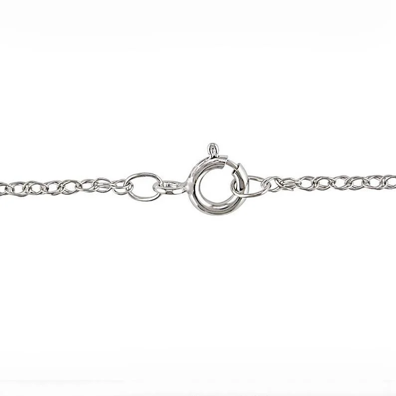 classic rope chain necklace -1ct Diamond Halo Pendant White Gold