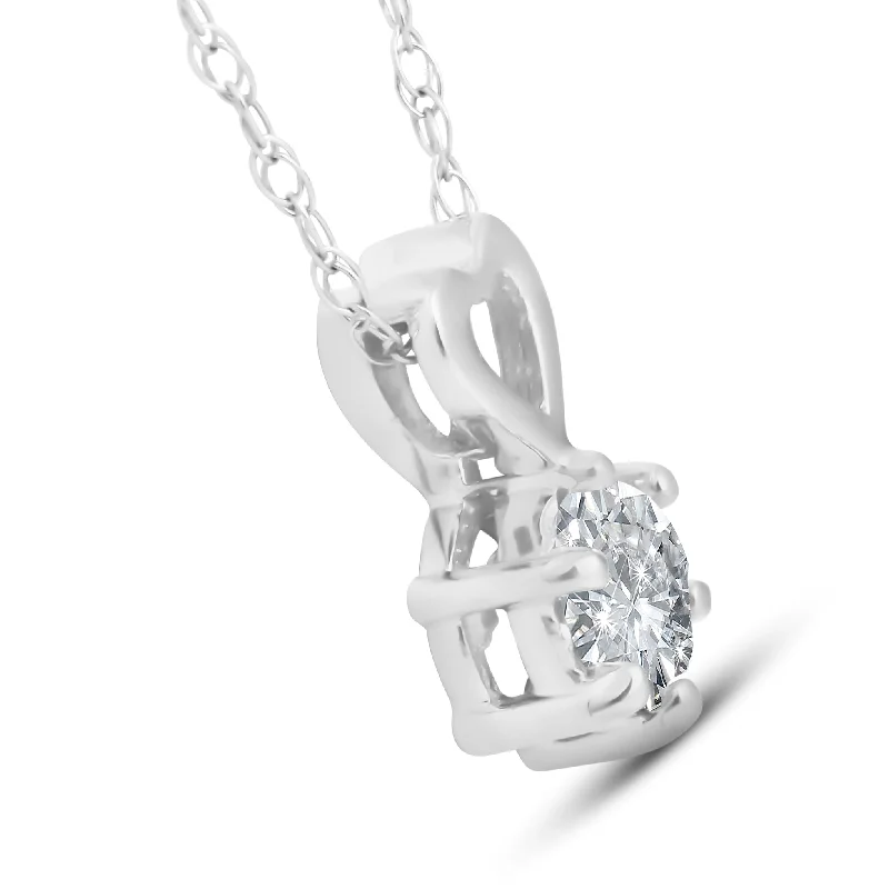 butterfly shaped pendant necklace -3/4ct Solitaire Diamond Heart Pendant White Gold