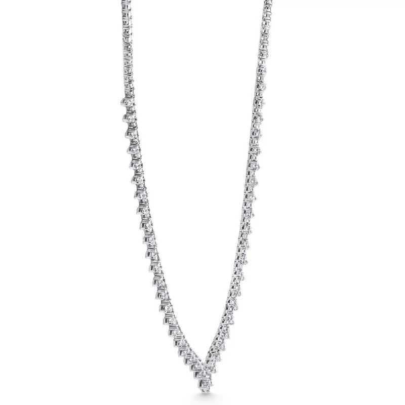 celestial star necklace for women -7.94Ct Diamond Tennis Necklace Designer White Gold Lab Grown 16"