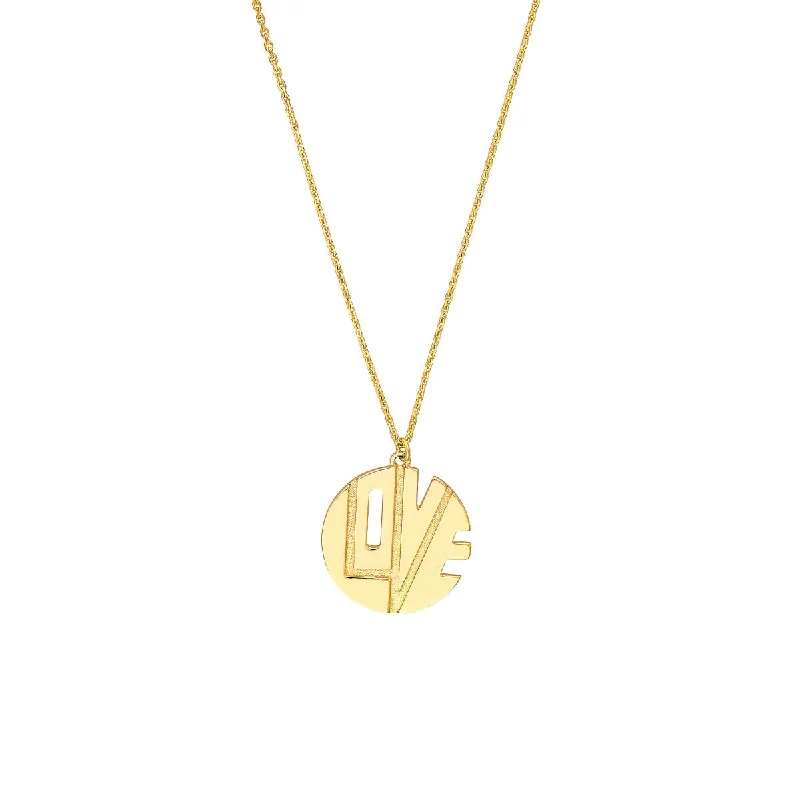 diamond solitaire necklace -ABIGAIL CUTOUT LOVE DISC NECKLACE