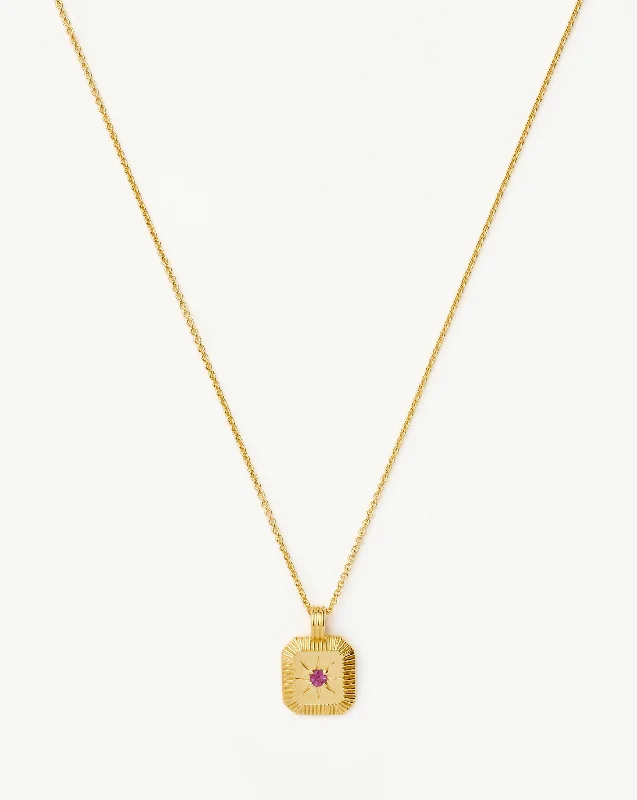 family tree necklace -October Birthstone Pendant Necklace | 18ct Gold Vermeil/Pink Tourmaline