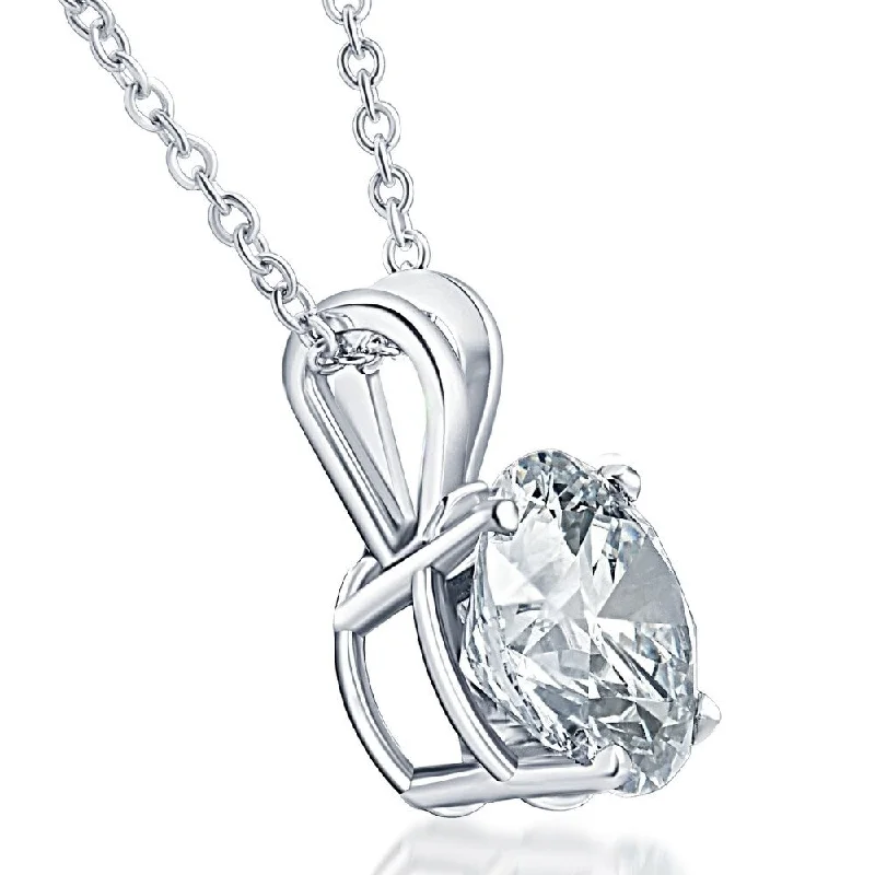 zodiac sign necklace -Certified 3Ct Diamond Pendant White Gold Lab Grown Necklace