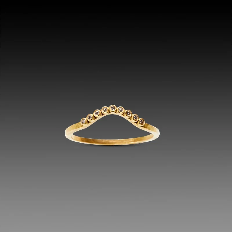 adjustable statement ring -Curved Diamond Band