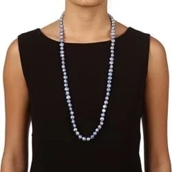 turquoise stone necklace -DaVonna Blue FW Baroque Pearl 36-inch Endless Necklace (10-11 mm)