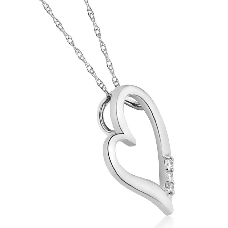 layered necklace for women -Diamond Pendant Heart Shape Necklace in White, Yellow, or Rose Gold Lab Grown