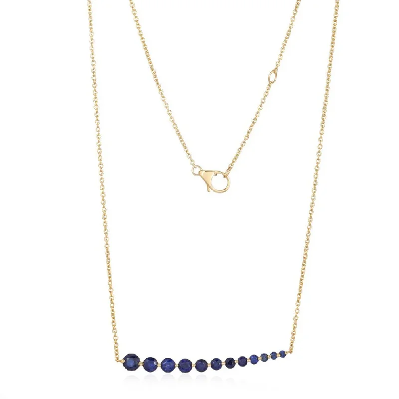 gold pendant necklace for women -CARSON GRADUATED SAPPHIRE NECKLACE