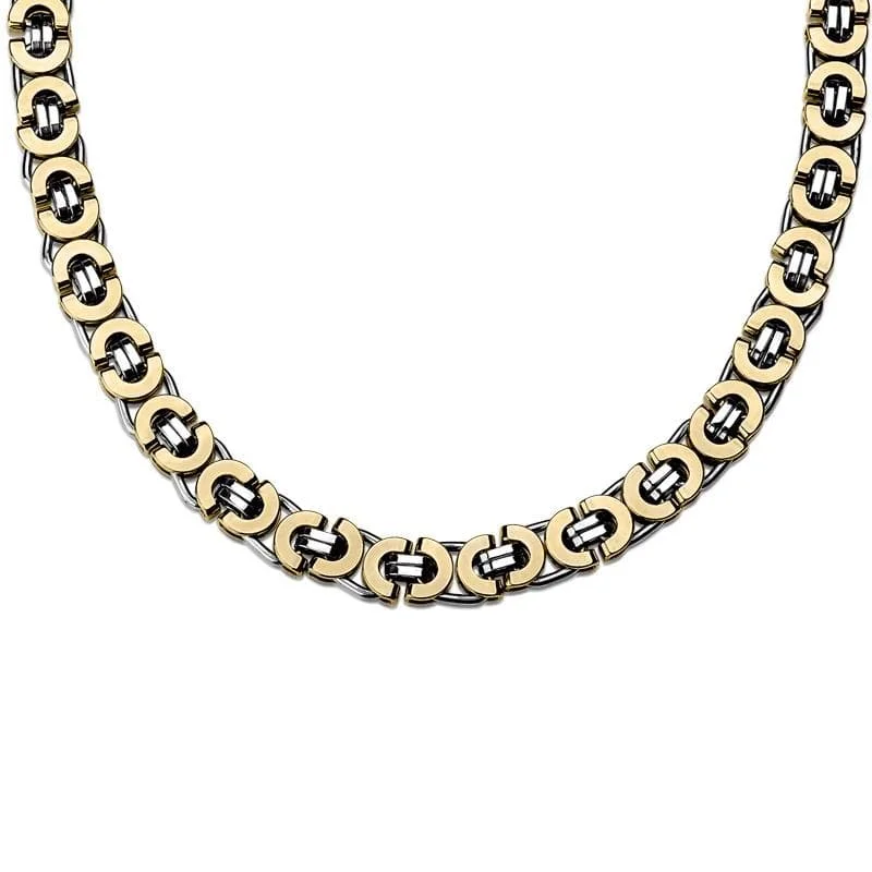 chunky chain necklace for men -Emperor Flat Byzantine Necklace